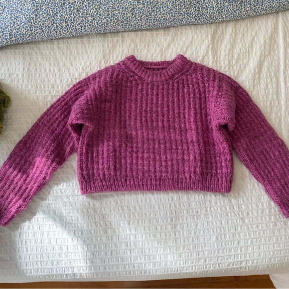 Handmade Pink Ribbed Cropped Sweater - Picture 5 of 6